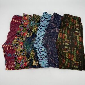 LuLaRoe OS One Size Leggings Womens Stretch Soft‎ Knit Multi Colors Lot Of 6